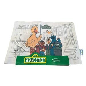 Sesame Street Placemats Set Of 6 Big Bird Elmo Cookie Monster Oscar Skyrun New